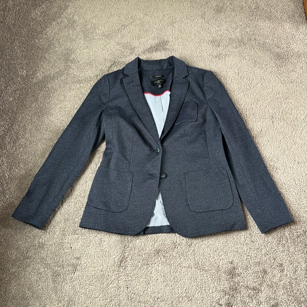 Talbots Aberdeen Blazer Structured Career Jacket Button Front Pockets SIZE 2P